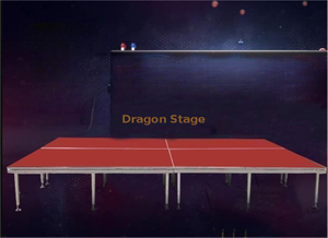 Eragning portátil de estágio quik de alumínio com deck de compensado