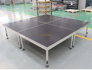 4x4ft 1.22x1.22m Fase de tabela ajustável de trava rápida para eventos 15sqm 4.88x3.66m